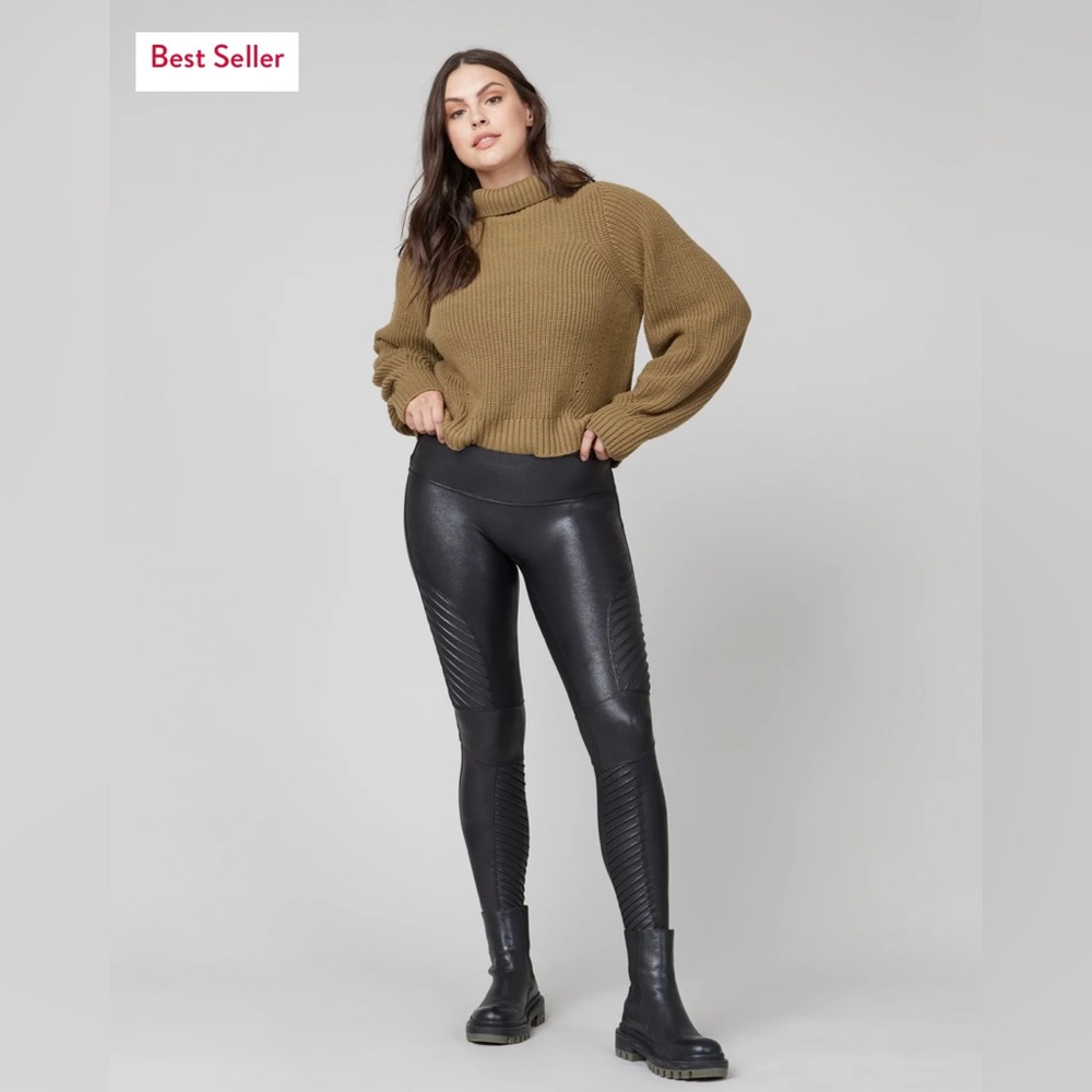 Spanx Faux Leather Moto Leggings - XL